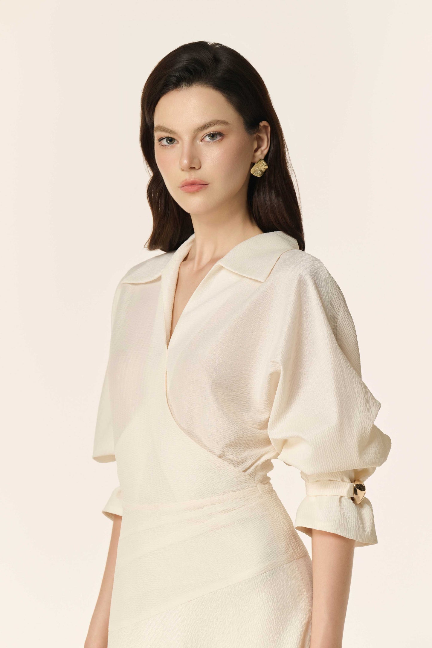 Dewlight Midi Dress in Cream