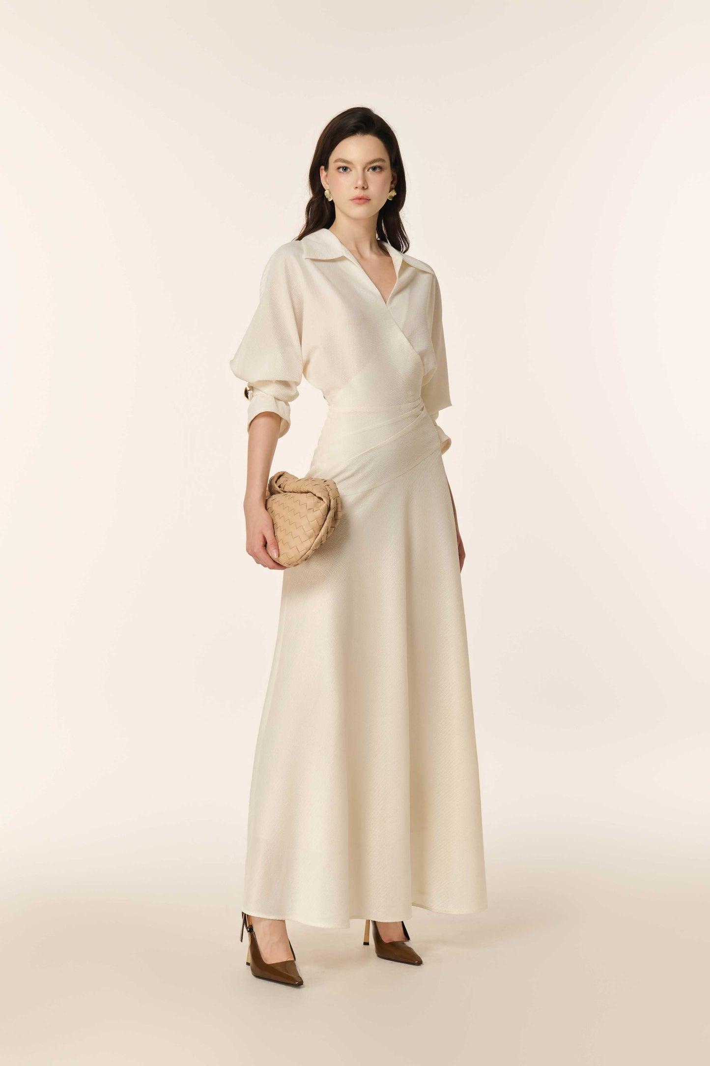 Dewlight Midi Dress in Cream