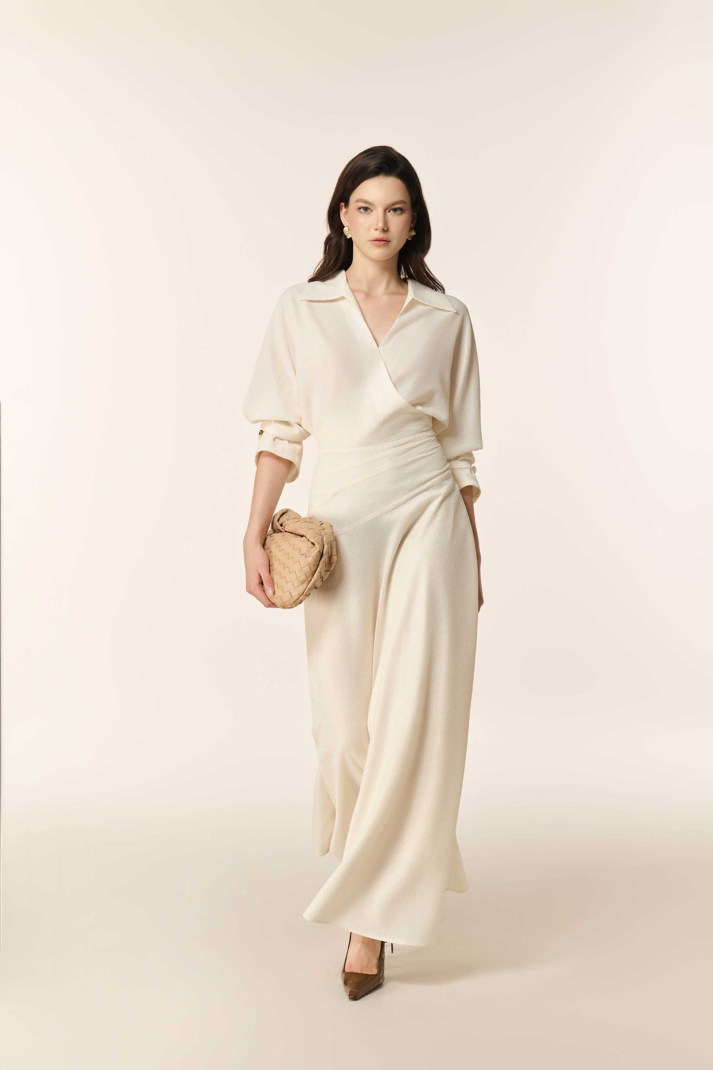 Dewlight Midi Dress in Cream