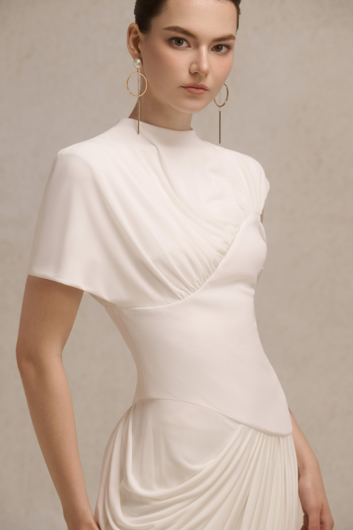 Eris Corset Dress in Light Cream