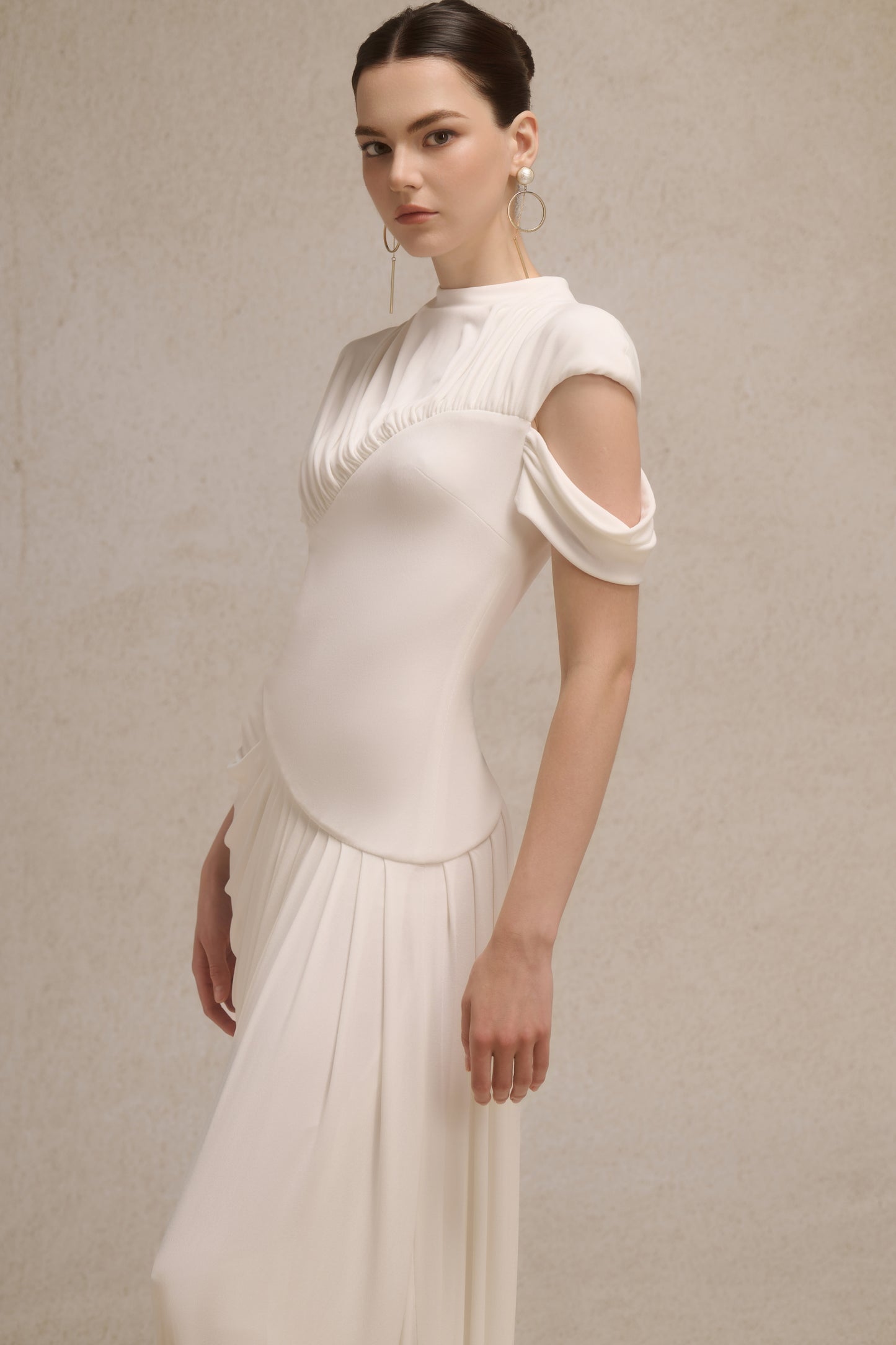 Eris Corset Dress in Light Cream