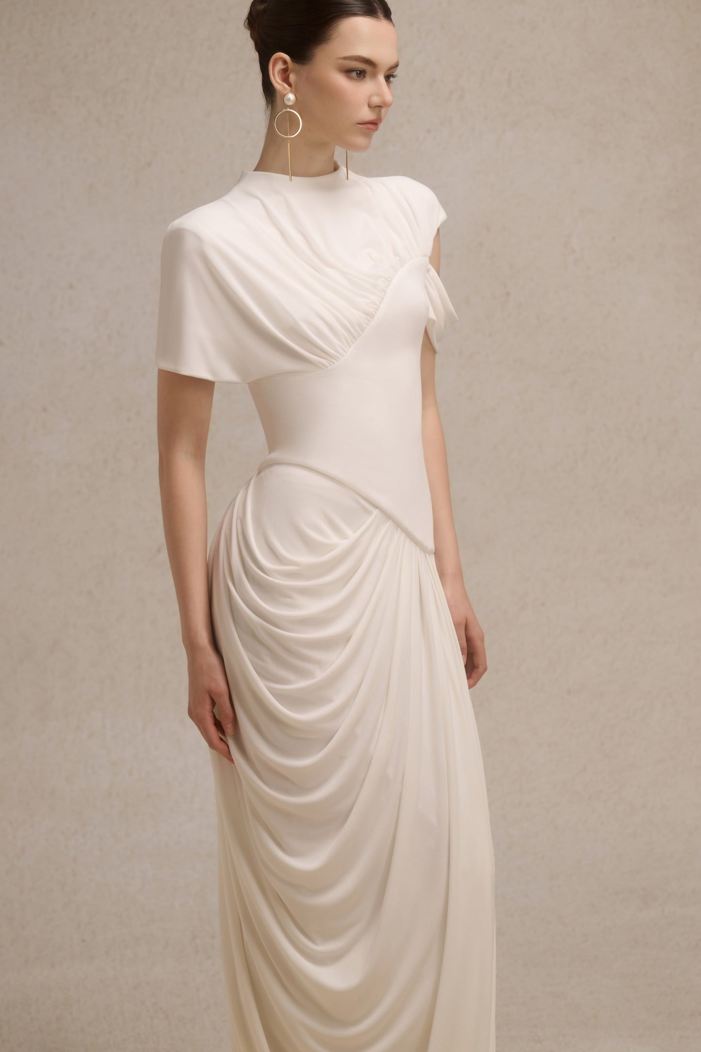 Eris Corset Dress in Light Cream