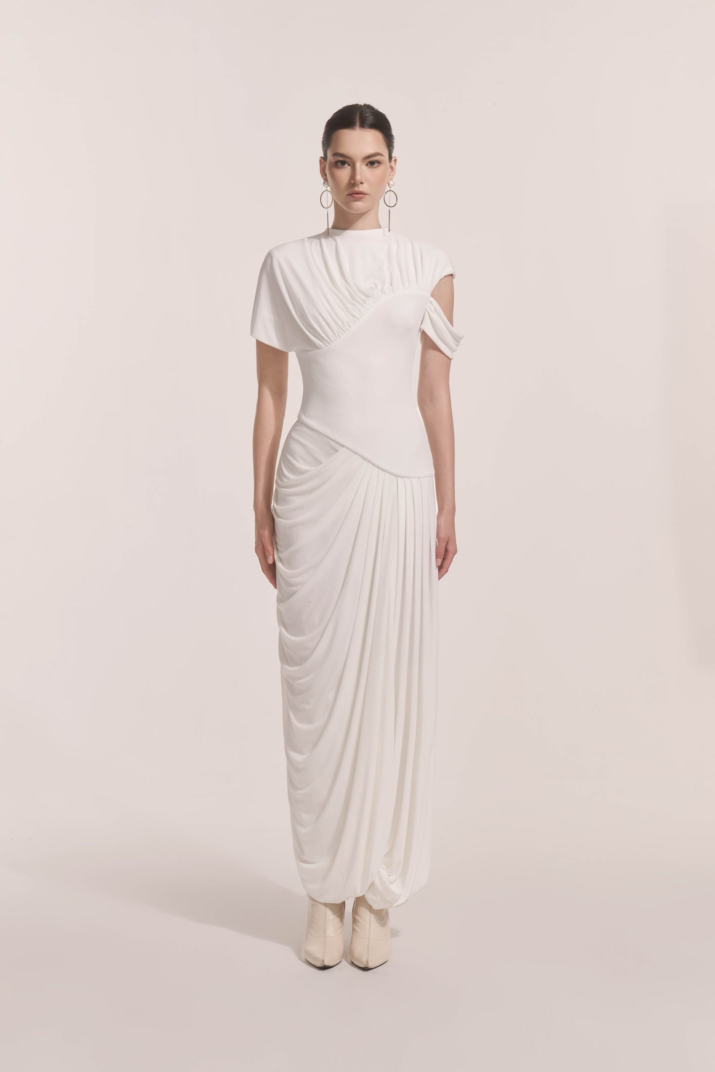 Eris Corset Dress in Light Cream