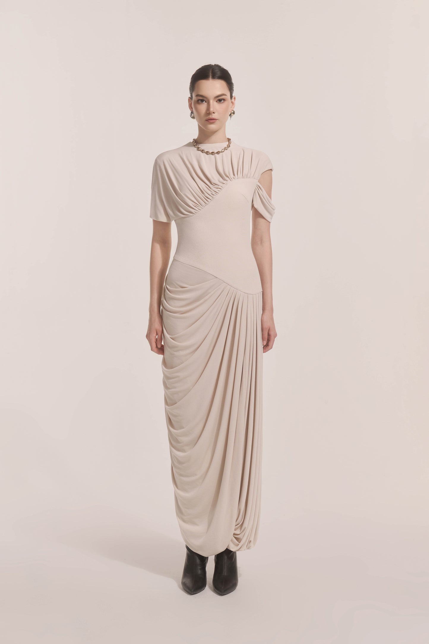 Eris Corset Dress in Coconut Cream