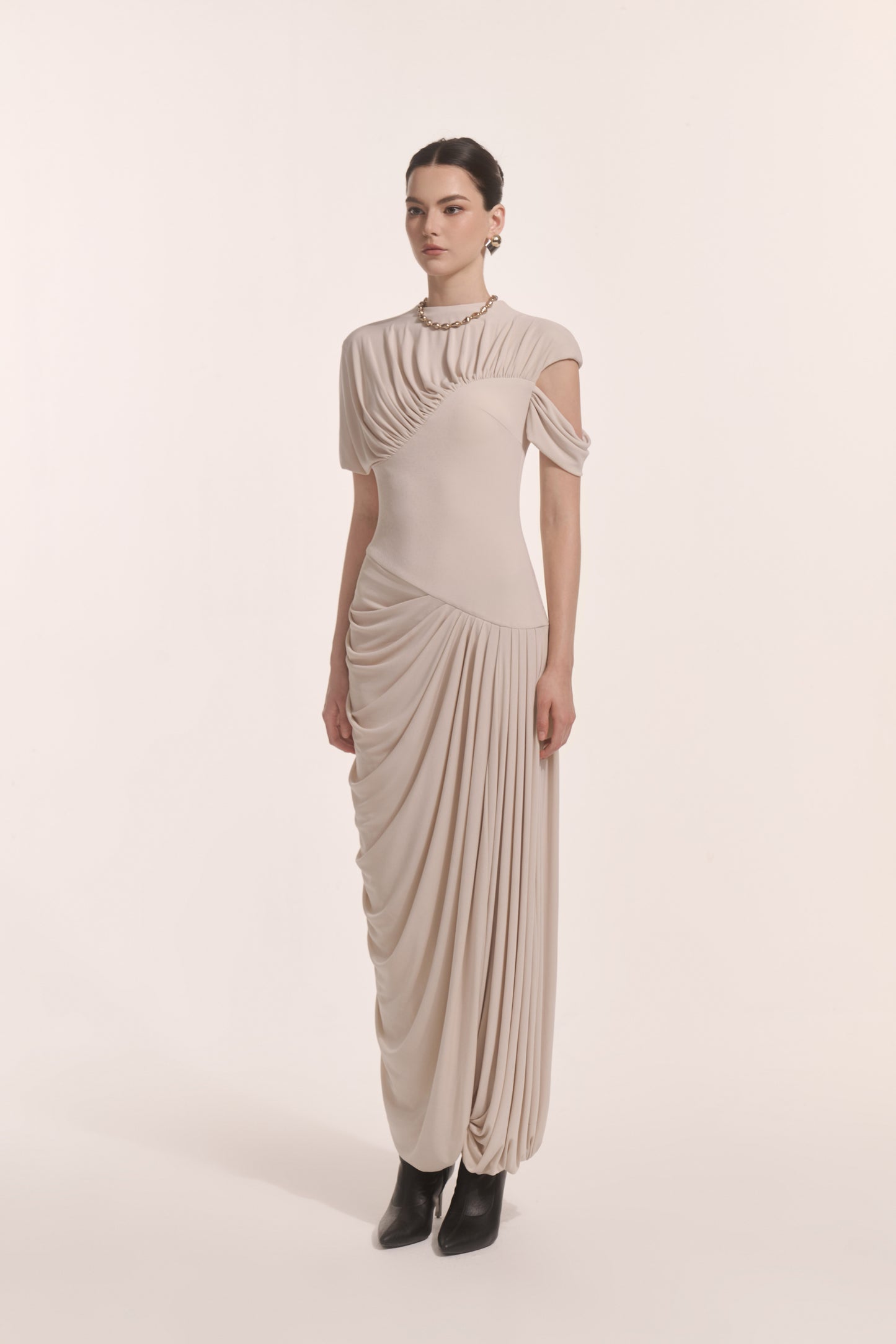 Eris Corset Dress in Coconut Cream