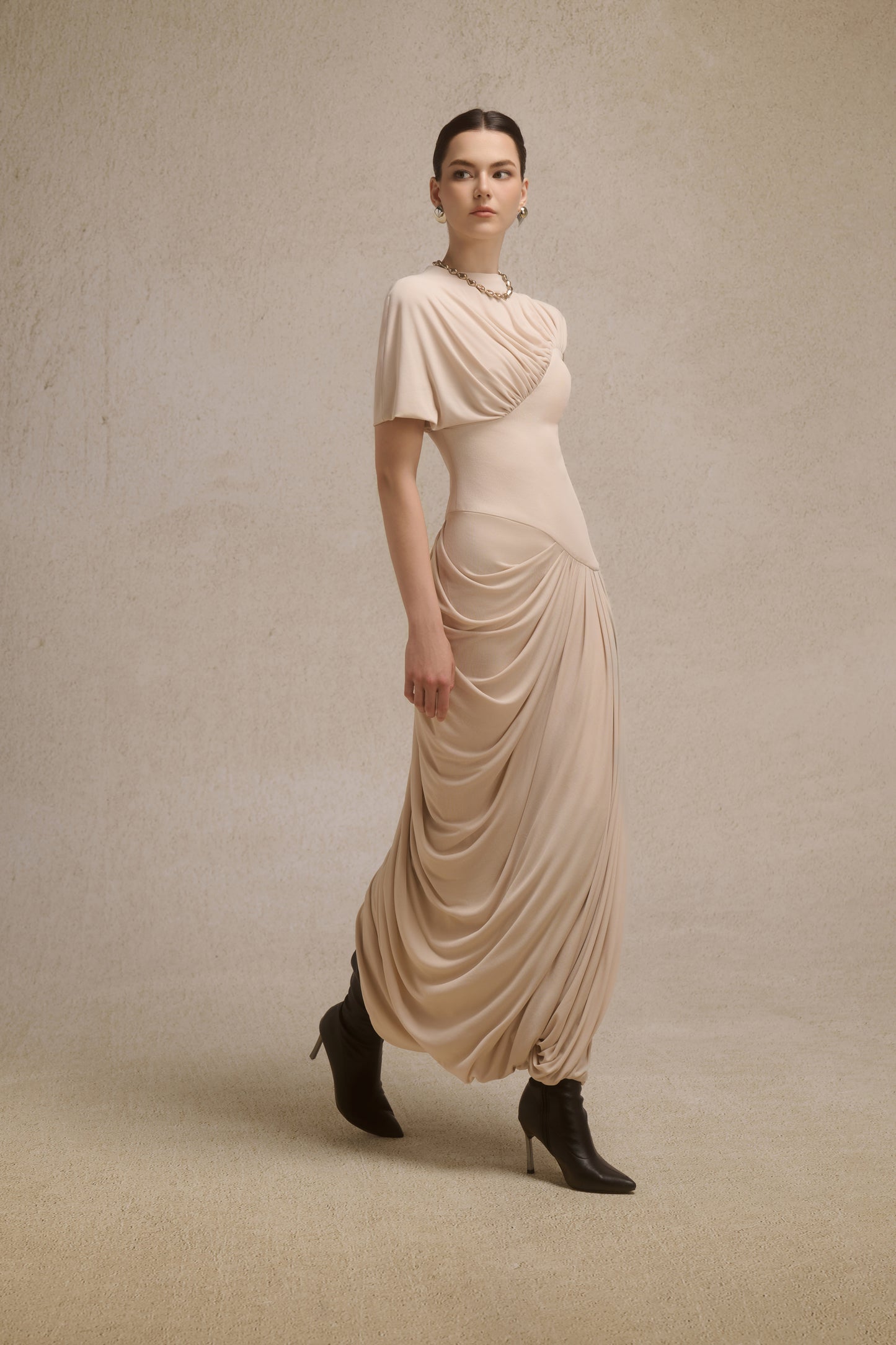 Eris Corset Dress in Coconut Cream