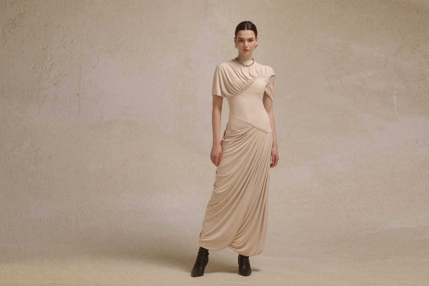 Eris Corset Dress in Coconut Cream