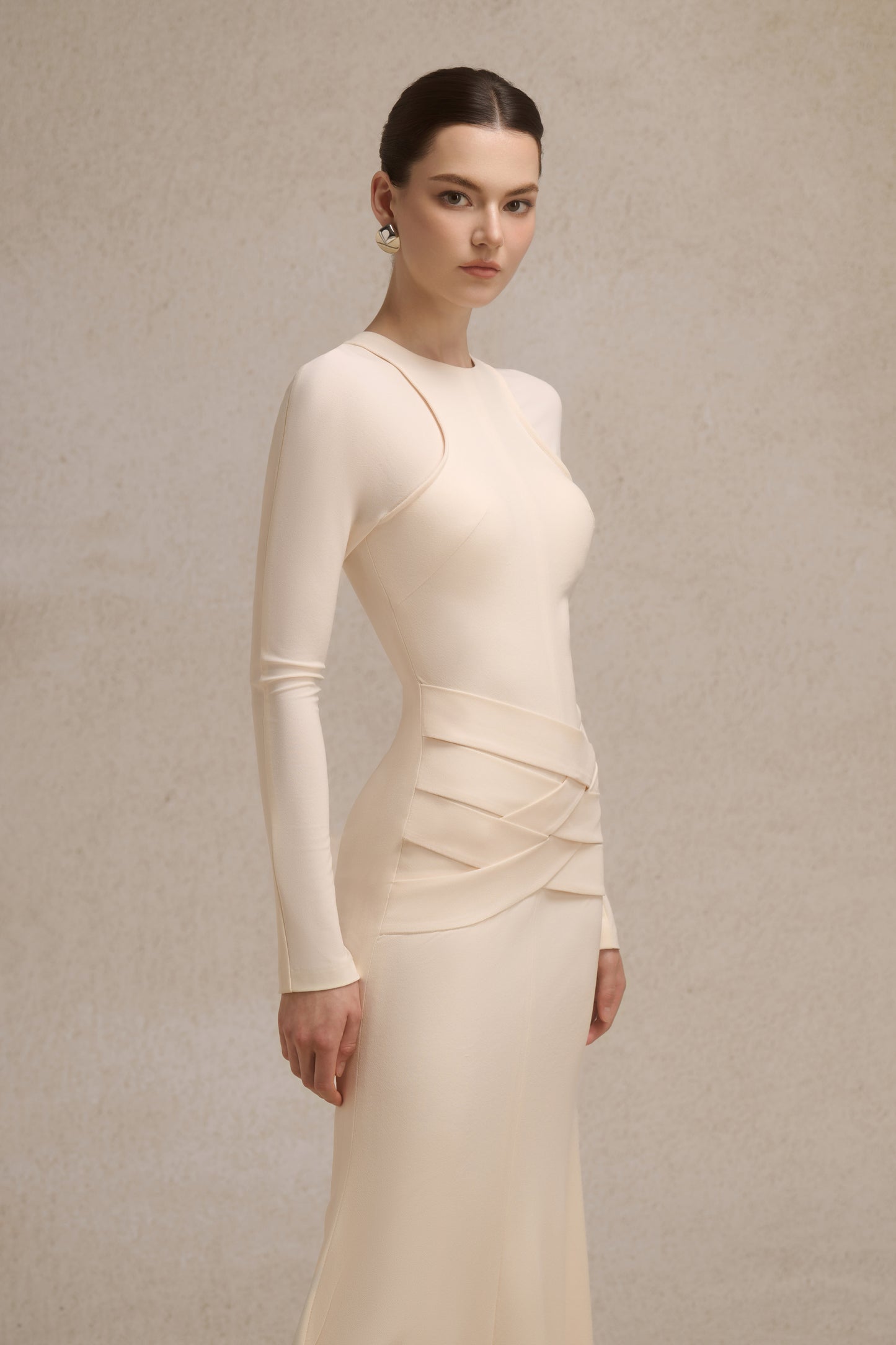 Nyra Lace-Up Midi in Cream