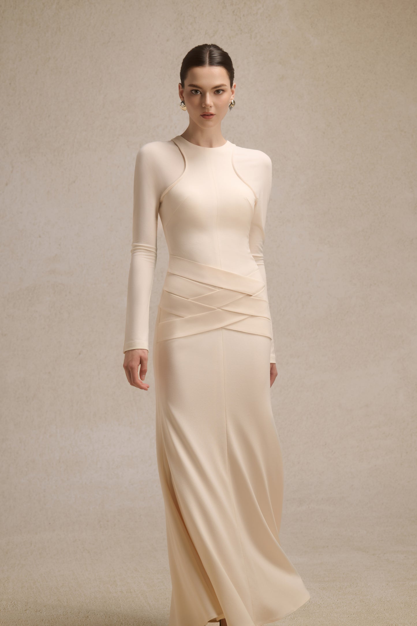 Nyra Lace-Up Midi in Cream