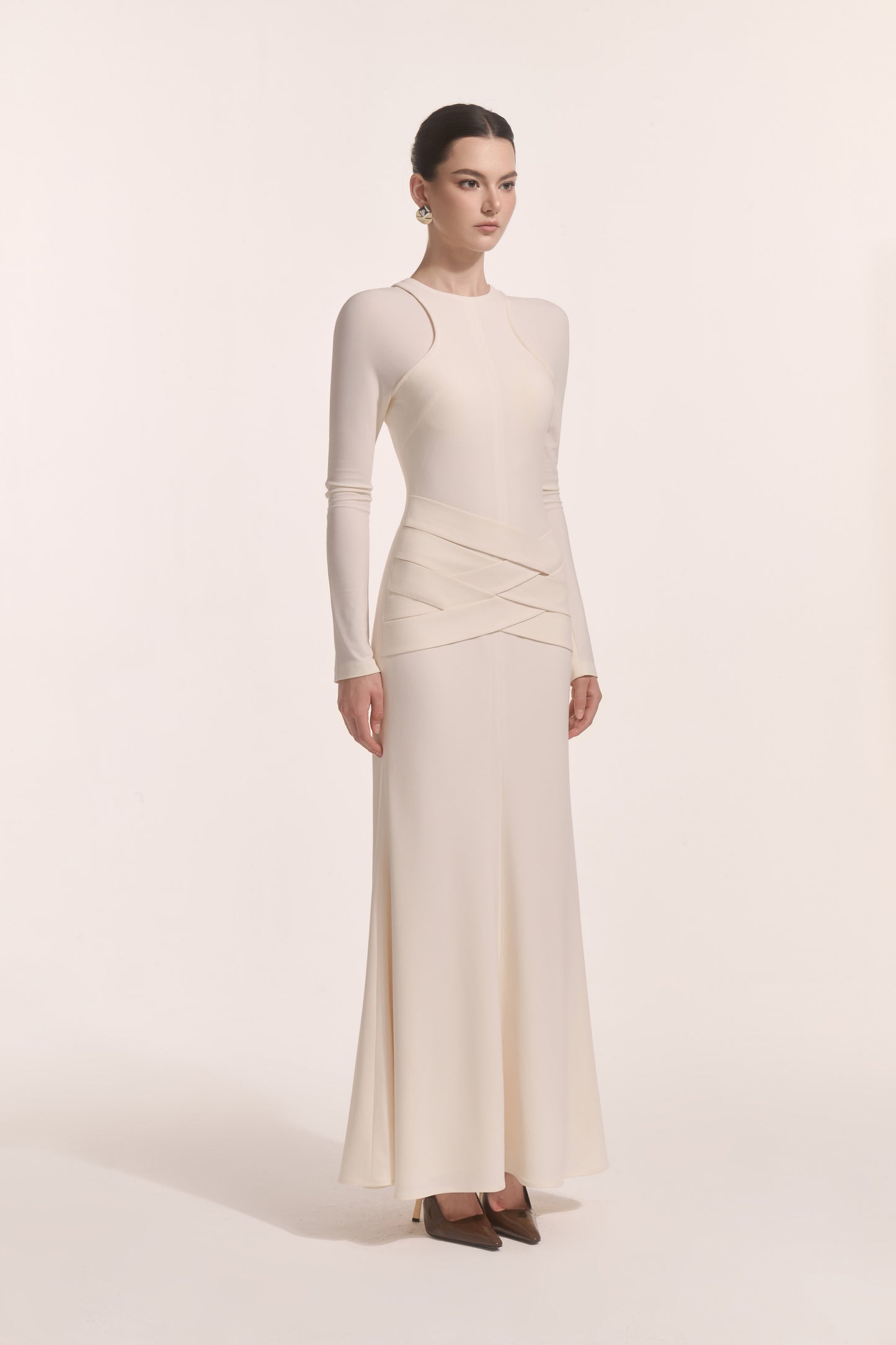 Nyra Lace-Up Midi in Cream