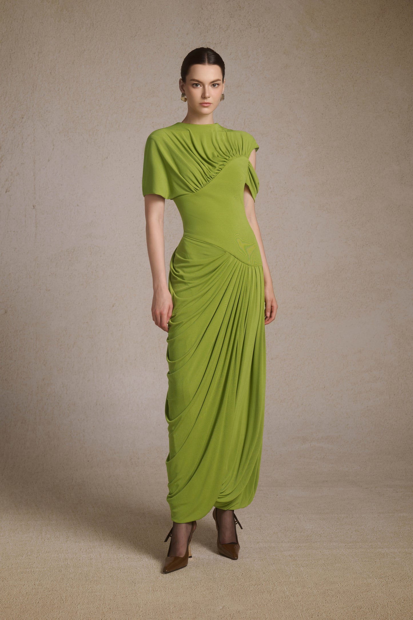 Eris Corset Dress in Leafed Lime