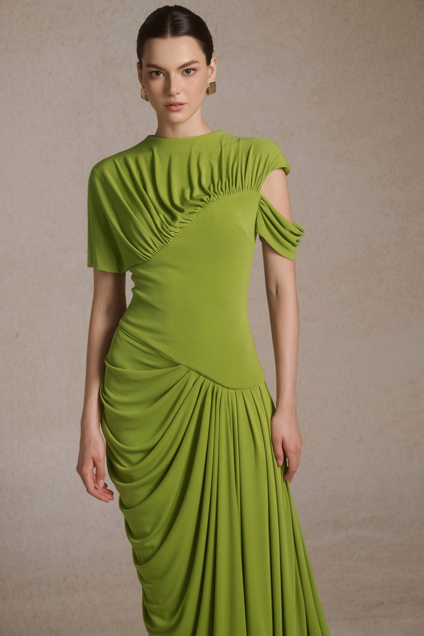Eris Corset Dress in Leafed Lime