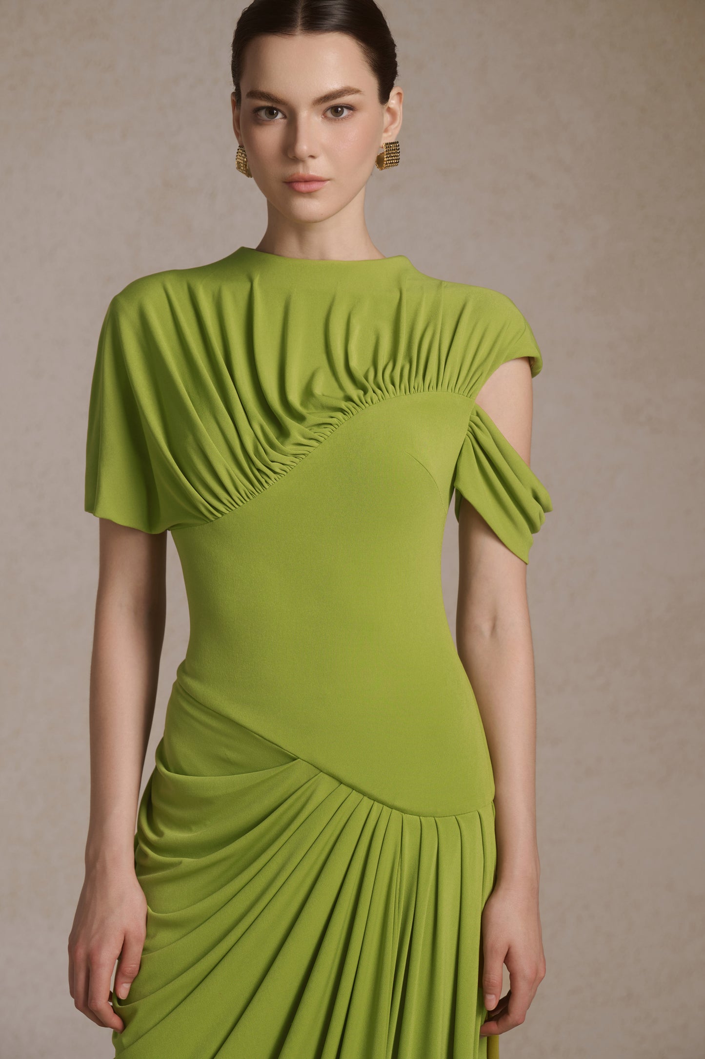Eris Corset Dress in Leafed Lime