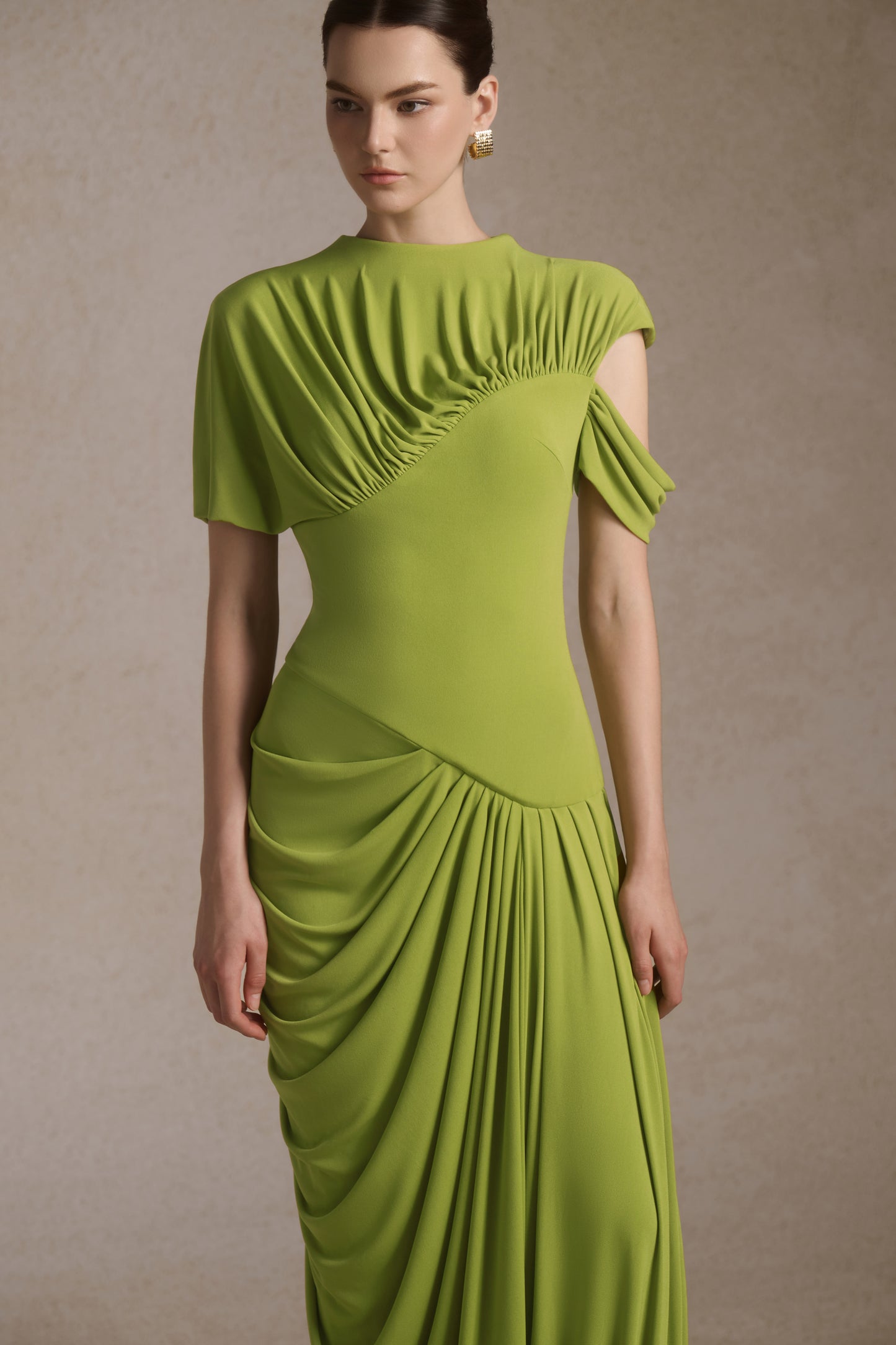 Eris Corset Dress in Leafed Lime