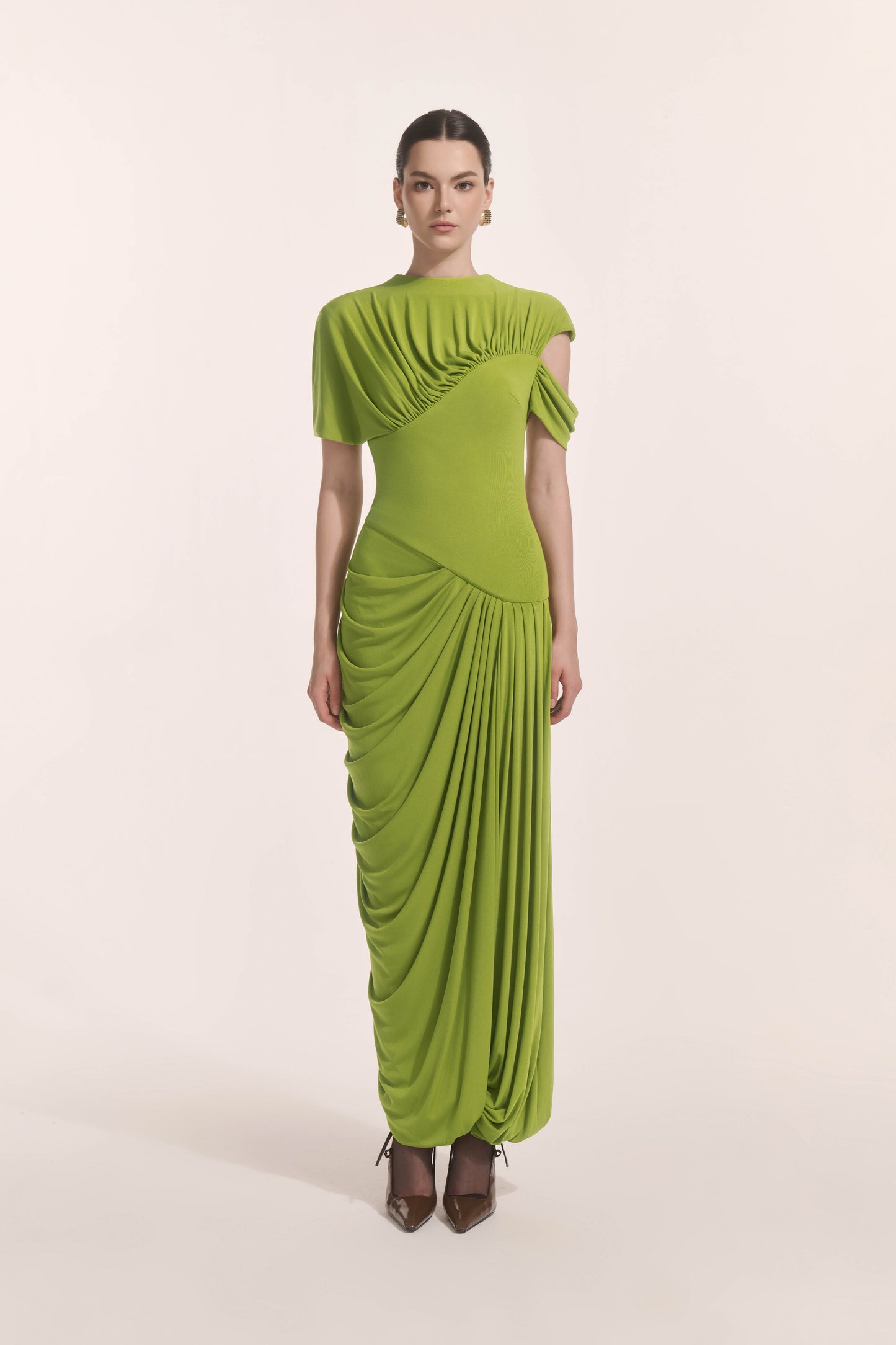 Eris Corset Dress in Leafed Lime