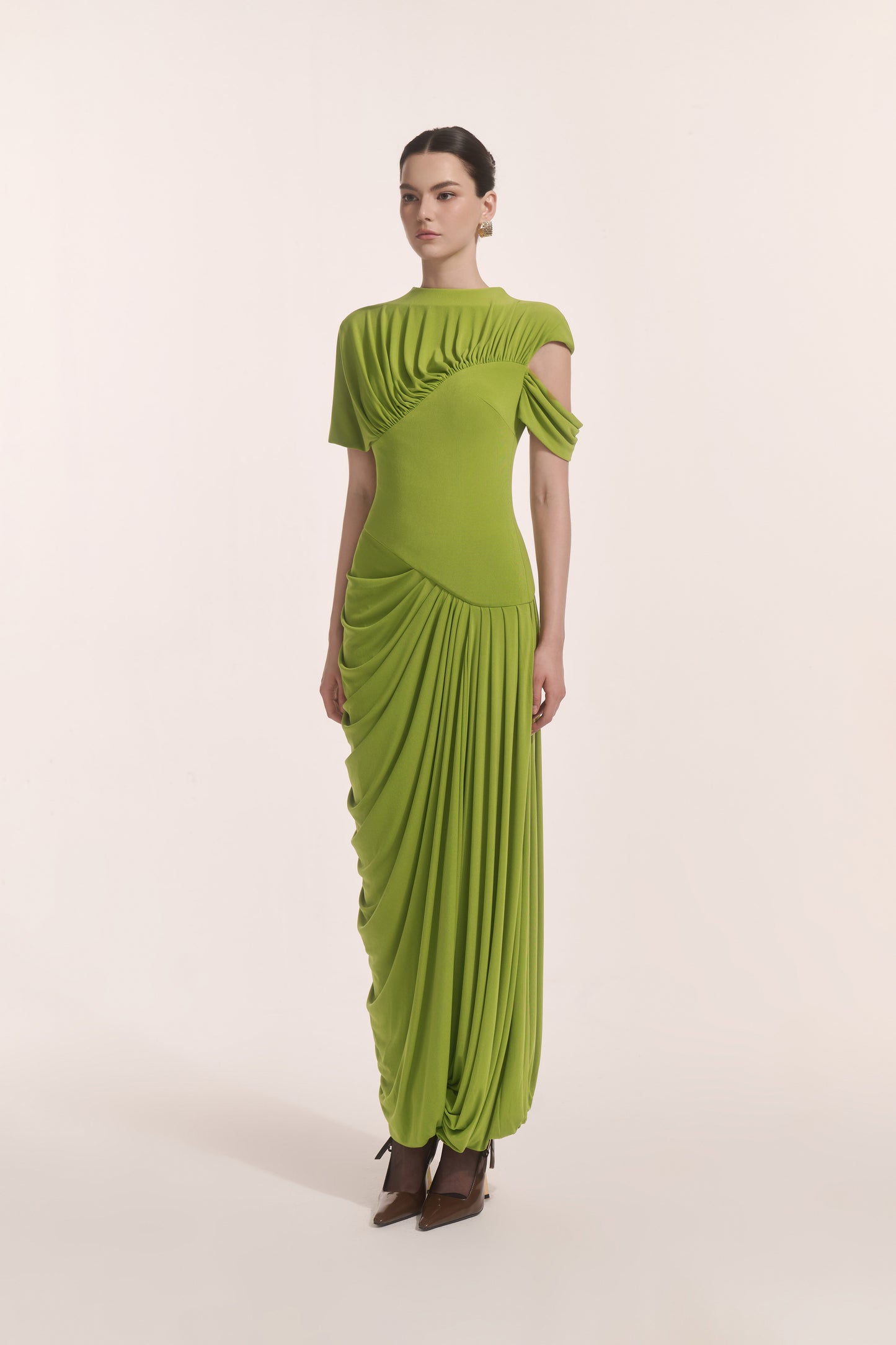 Eris Corset Dress in Leafed Lime