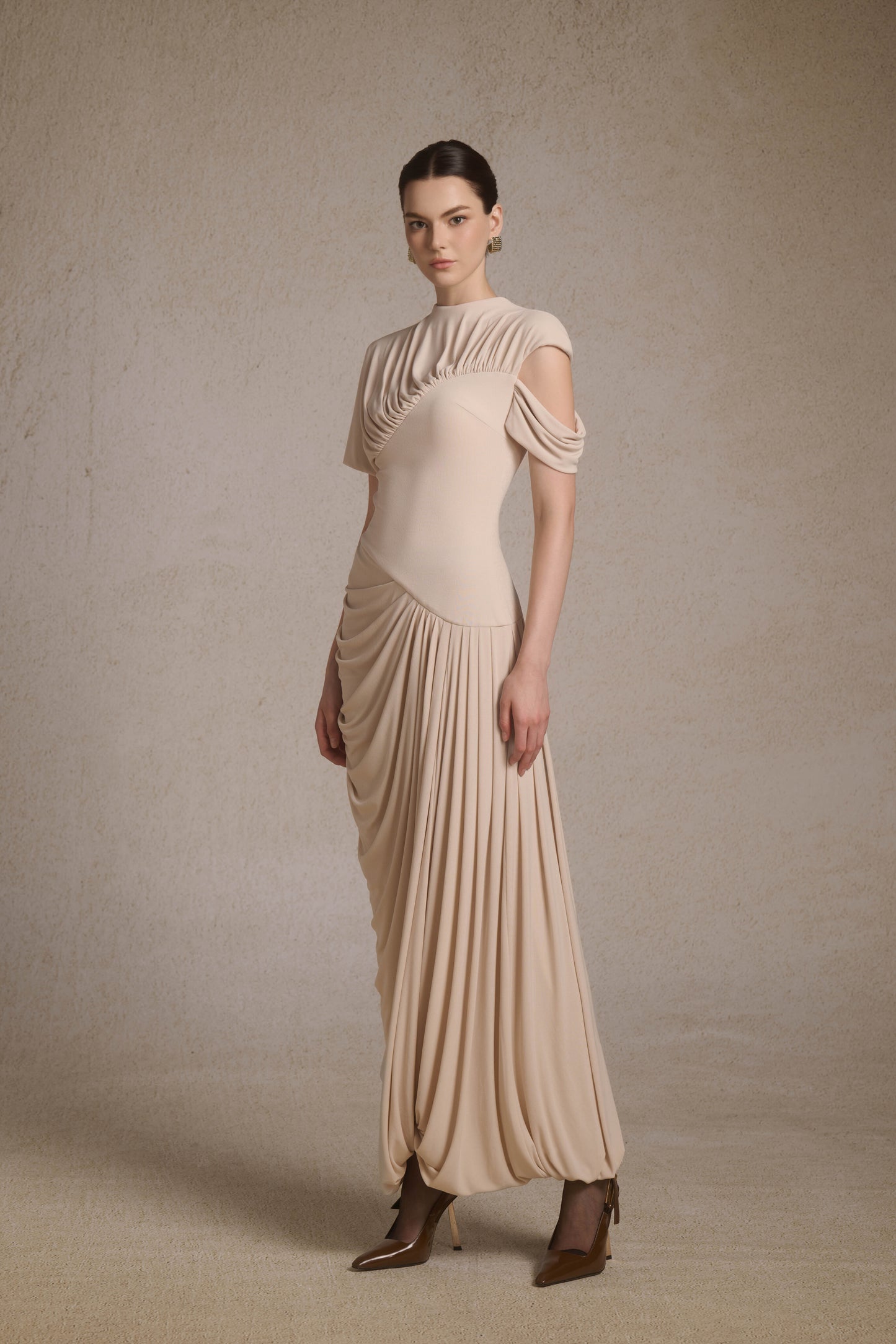 Eris Corset Dress in Coconut Cream