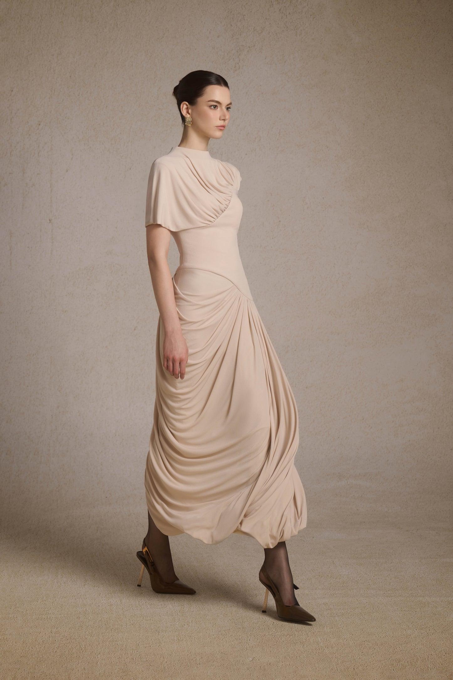 Eris Corset Dress in Coconut Cream