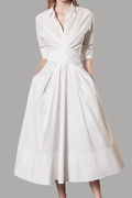 Lily Ruched Lapel Dress