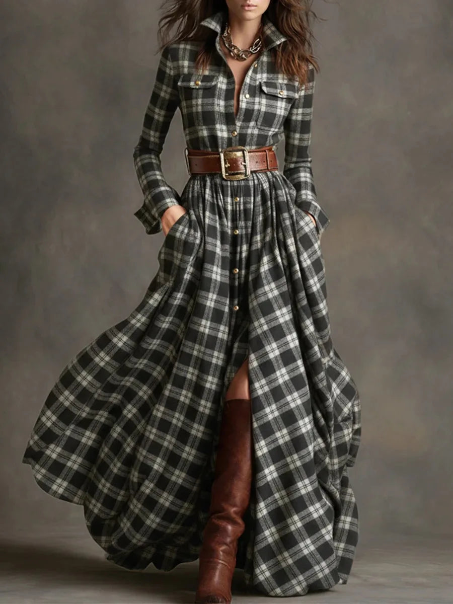 Tala Plaid Shirt Dress