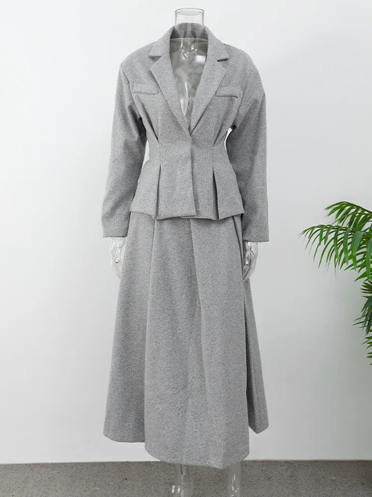 Ornella Pleated Skirt Suit