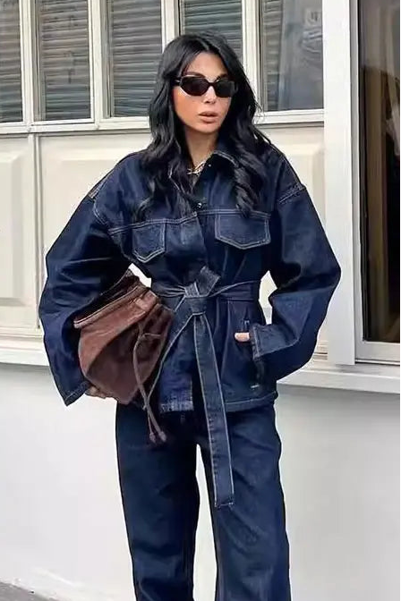 Denim Jacket and Trousers Set