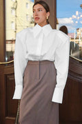 Alvara Puff Sleeve Collared Blouse