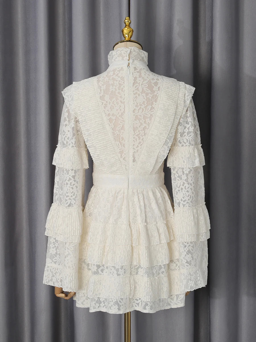 Crown Lace Turtleneck Dress
