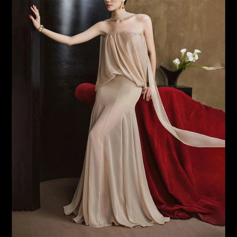 Rosine Sheer Evening Dress