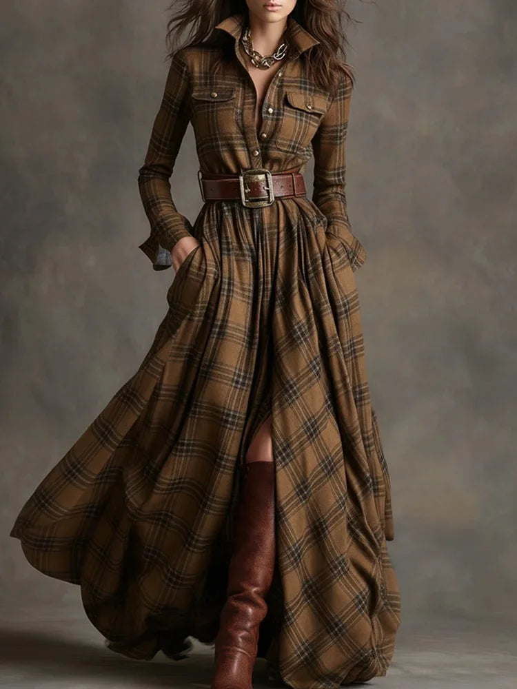 Tala Plaid Shirt Dress
