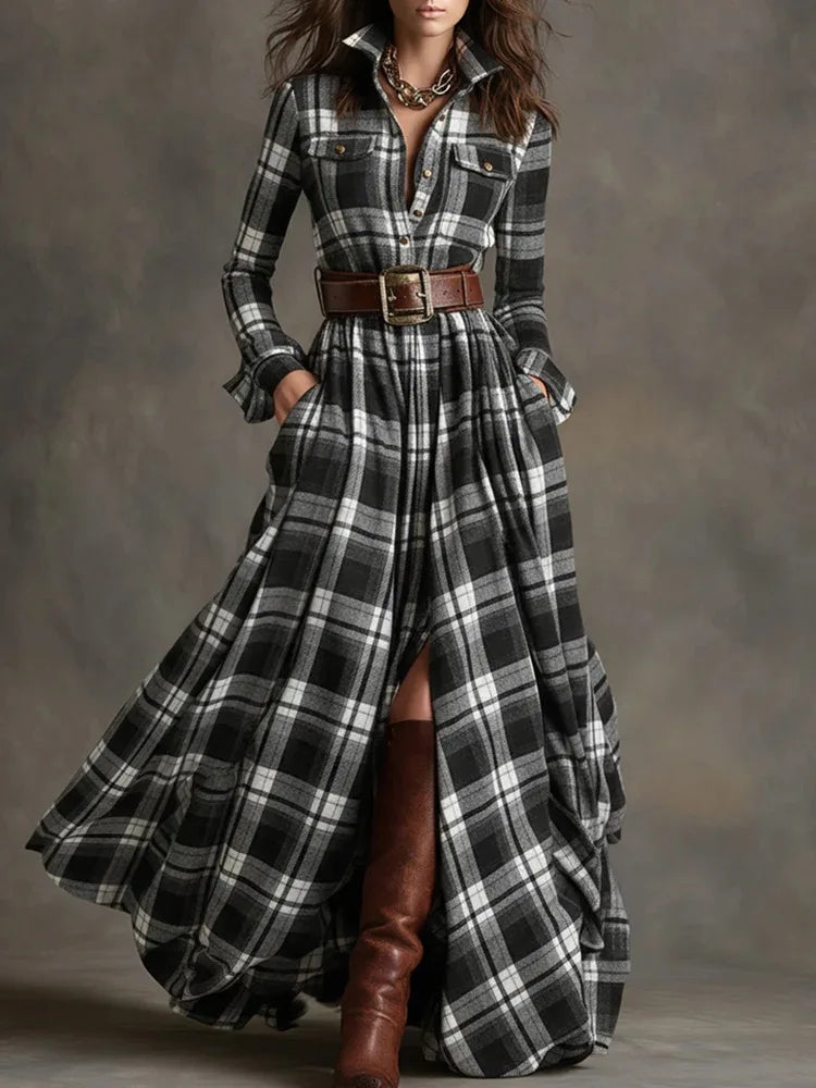 Tala Plaid Shirt Dress