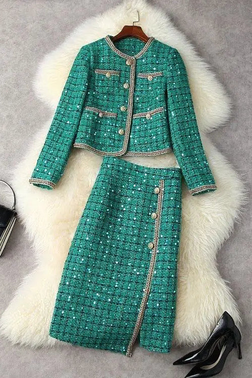 Ludovica Tweed Jacket Set