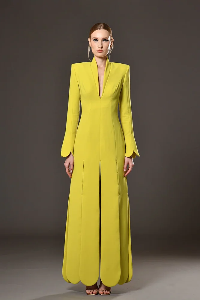 Versailles V-Neck Evening Gown