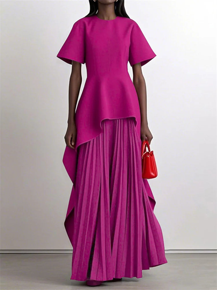 Isavelle Evening Pleated Dress
