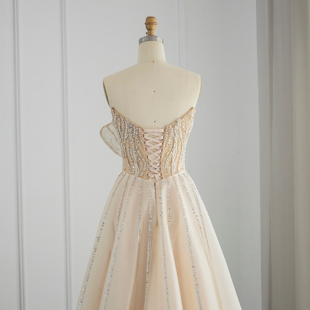 Luxury Dubai Beaded Lilac Evening Dress Elegant Scalloped SS247, Lilac / 12 Luxury Dubai Beaded Lilac Evening Dress Elegant Scalloped SS247, Lilac / 12