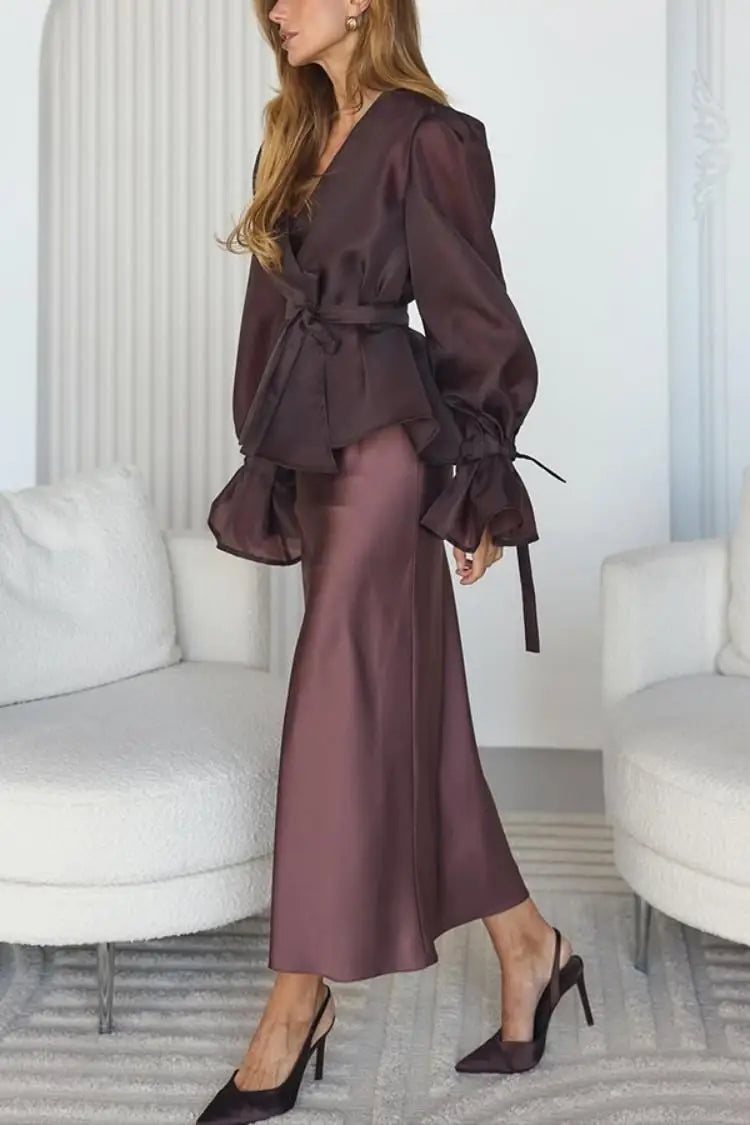Solmira Wrap Skirt Set