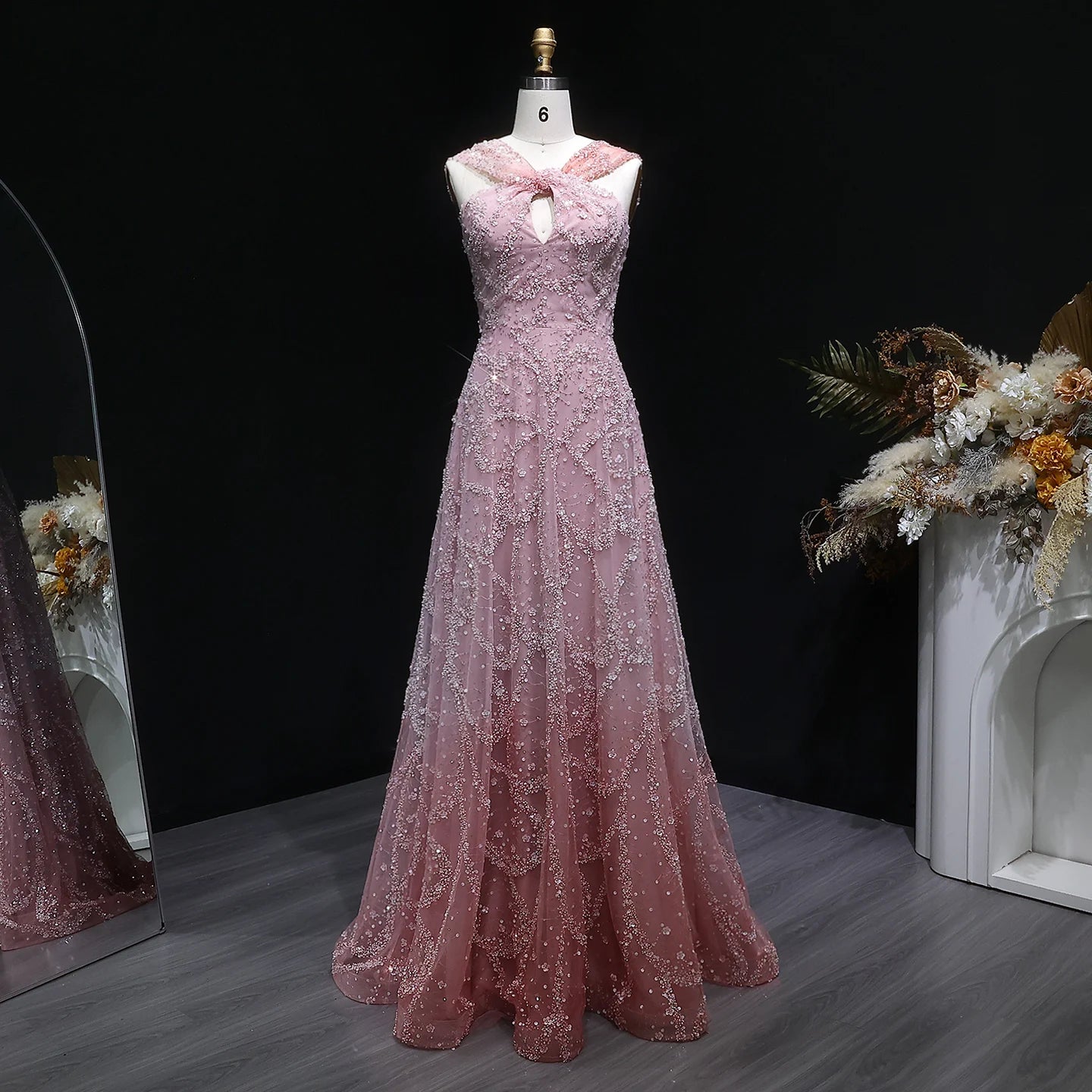 Olyssia Beaded Evening Dress