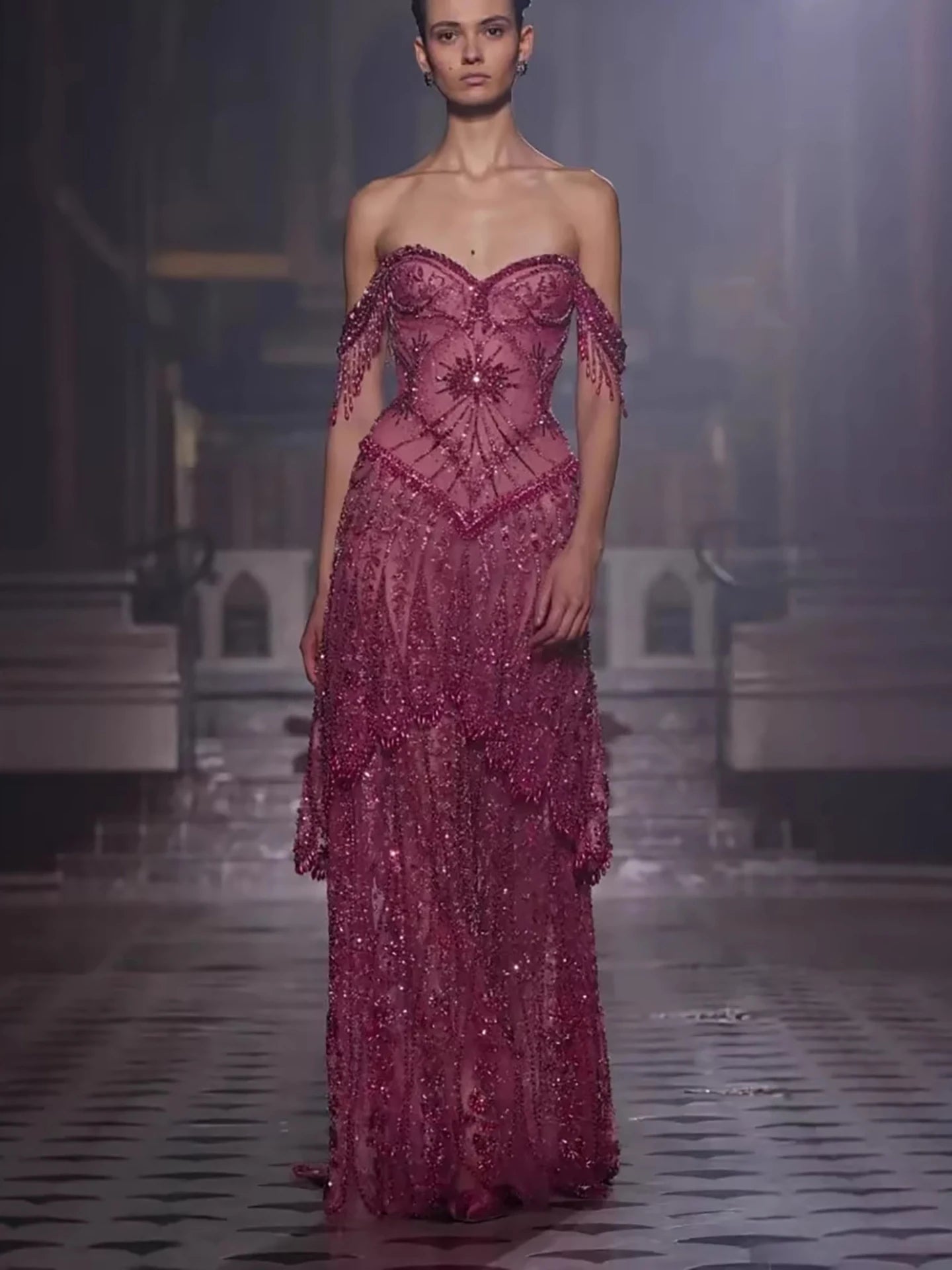 Coralise Crystal Evening Dress