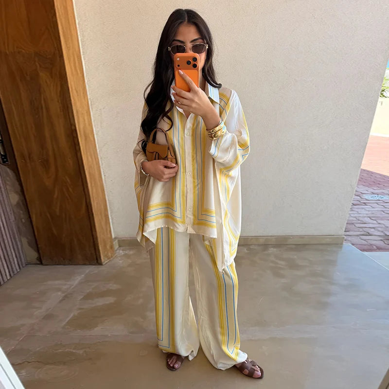Fabienne Striped Pants Set
