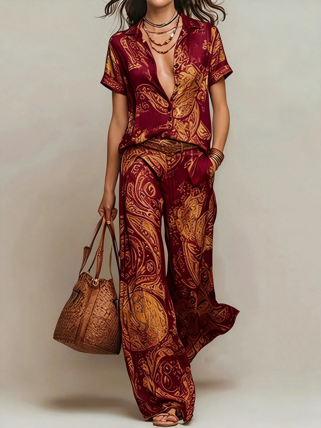 Zarevia Paisley Print Set