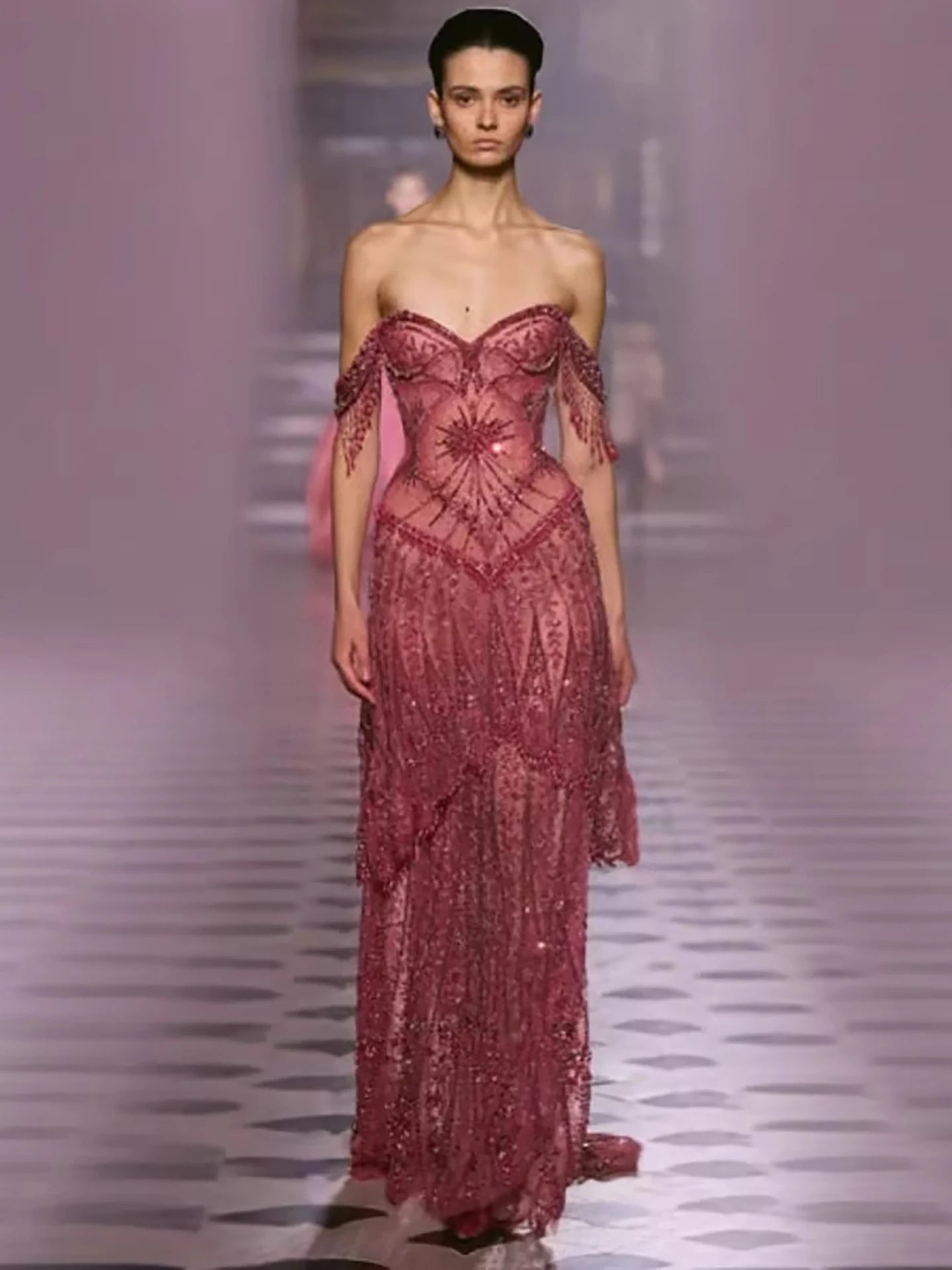 Coralise Crystal Evening Dress
