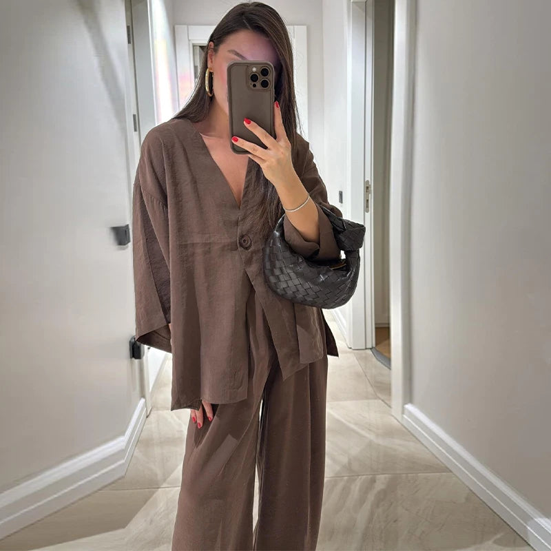 Fabienne Striped Pants Set