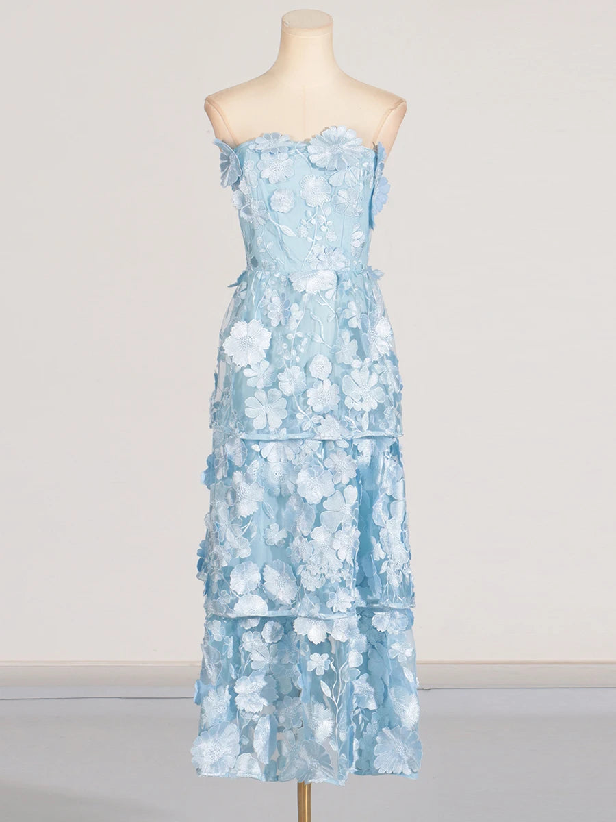 Royale Flower Strapless Dress