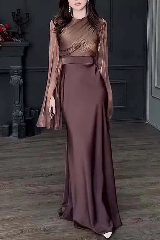 Mahsa Long Sleeve Satin Dress