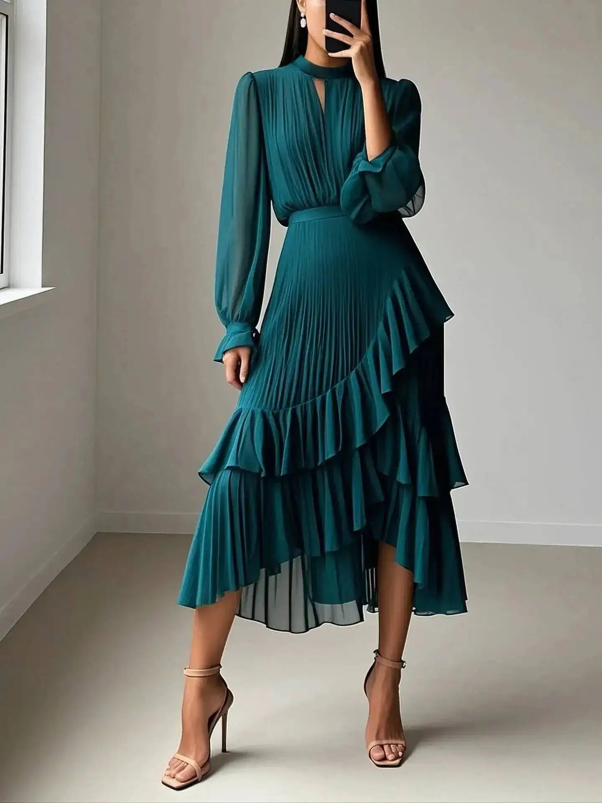 Neferati Pleated Midi Dress