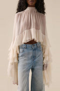 Juliette Sheer Ruffled Blouse