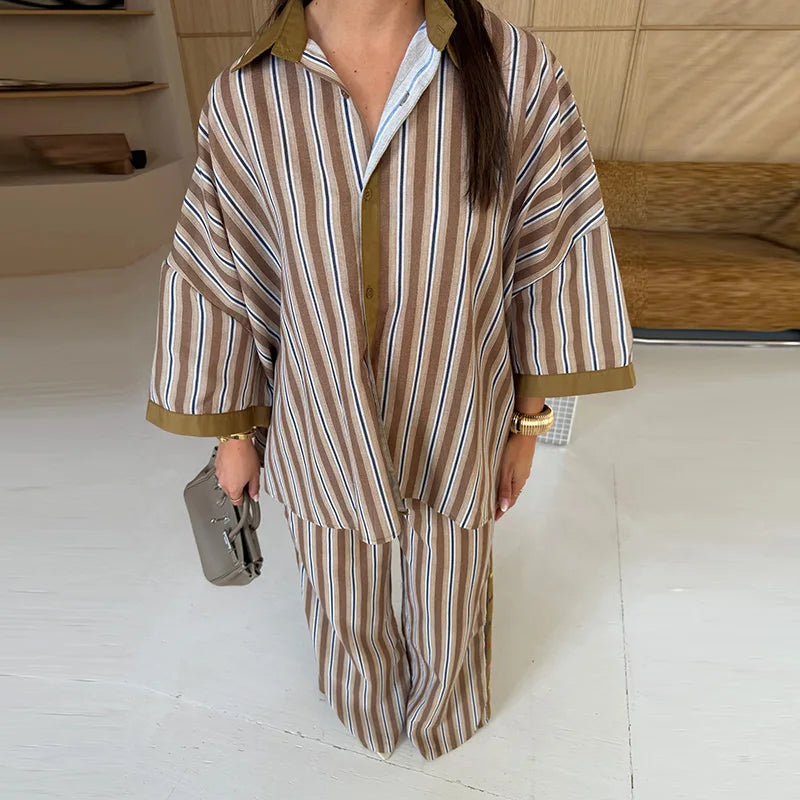 Fabienne Striped Pants Set