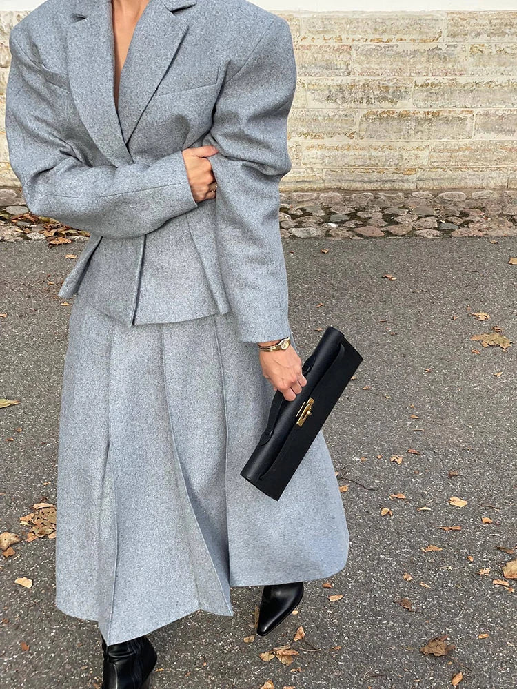 Ornella Pleated Skirt Suit