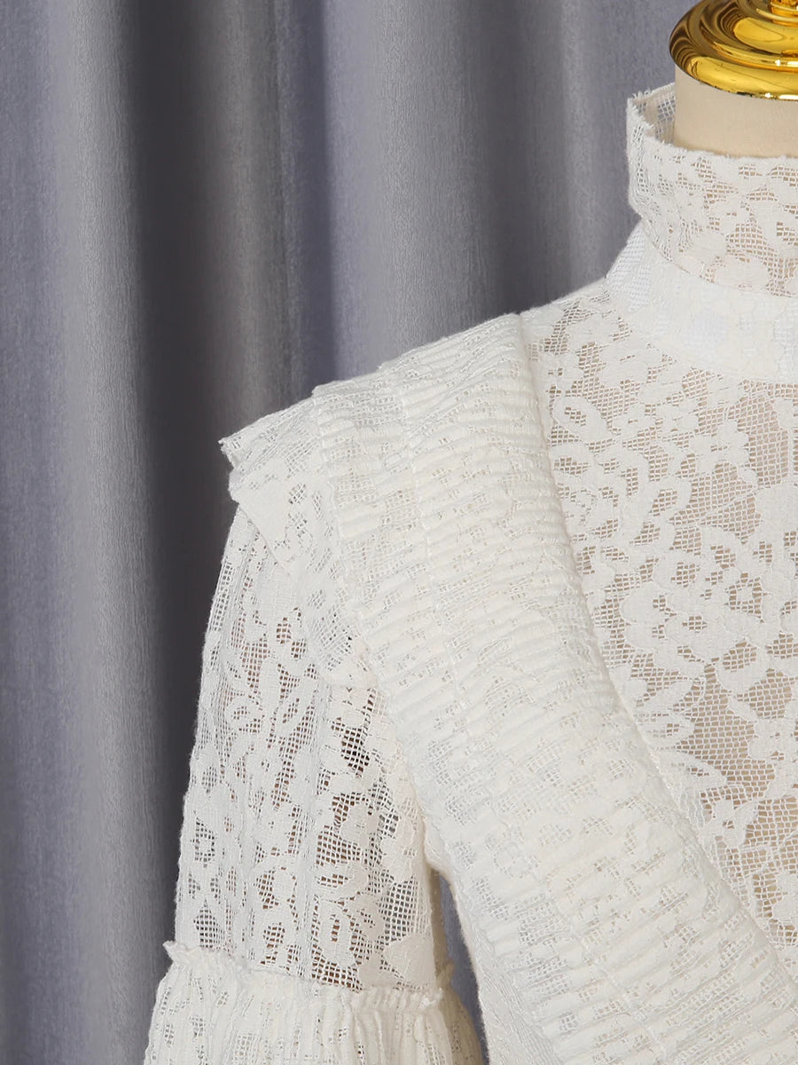 Crown Lace Turtleneck Dress