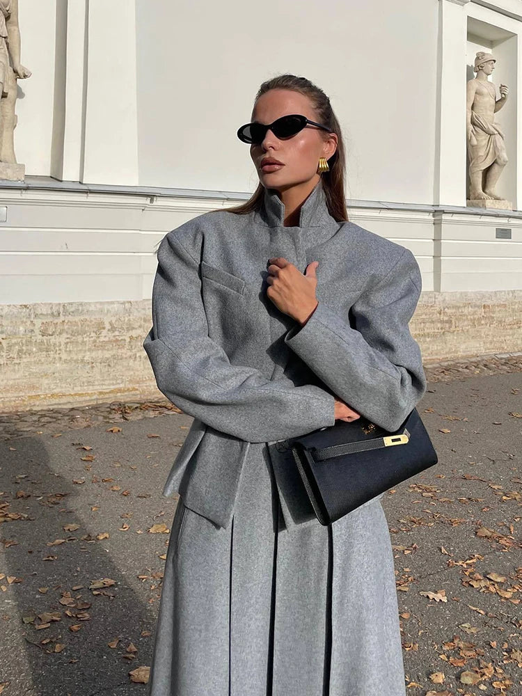 Ornella Pleated Skirt Suit